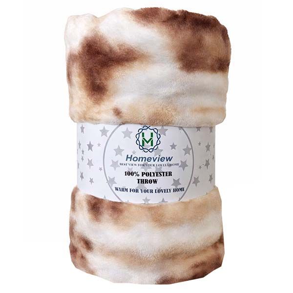 Wave Throw 100% Polyester-Light Browm