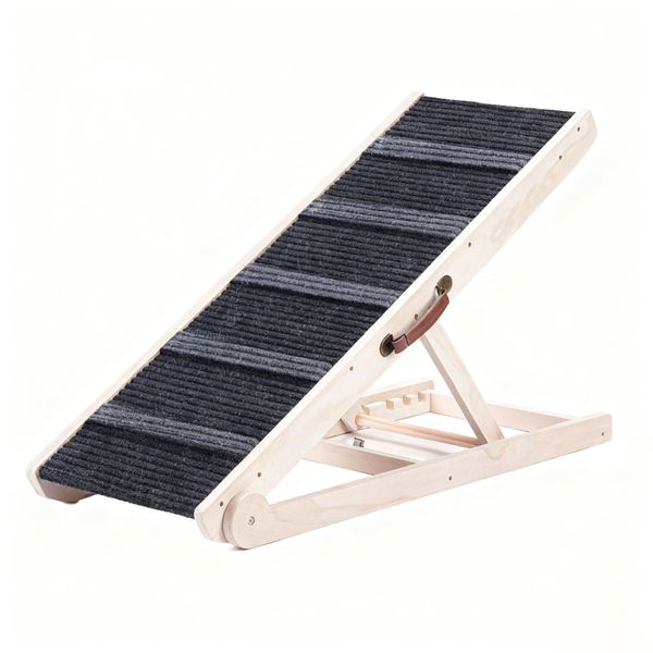 Folding Adjustable Pet Ramp for Dogs Cats -Scratching Climbing Slope Ladder
