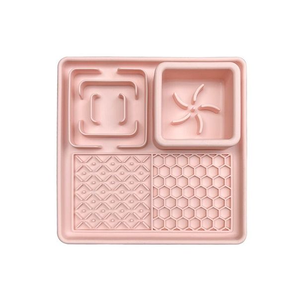 Pet Food Plate Slow Feeding Mat, Divided Serving Tray, Food-grade Silicone