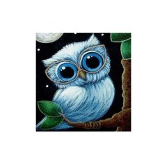 Diamond Painting DIY Kit, Round diamonds, 30x30cm- Cartoon Cute Little Owl