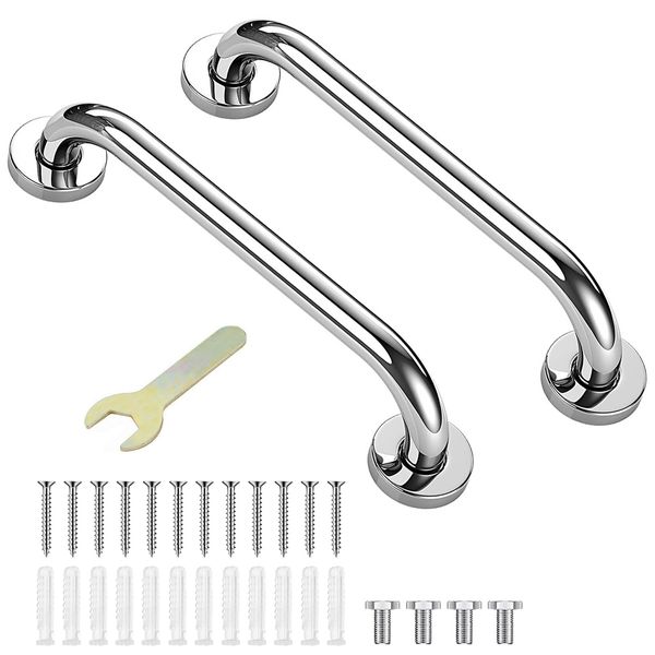 Chenshia Stainless Steel Bathroom Grab Bar Handrail 2 Piece Set - 40cm