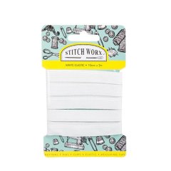 Haberdashery - Elastic - White - 10mm x 2m - 40 Pack
