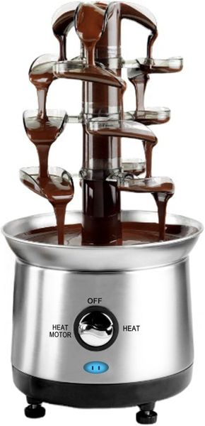 Electric chocolate fondue fountain machine, four-tiered chocolate fountain