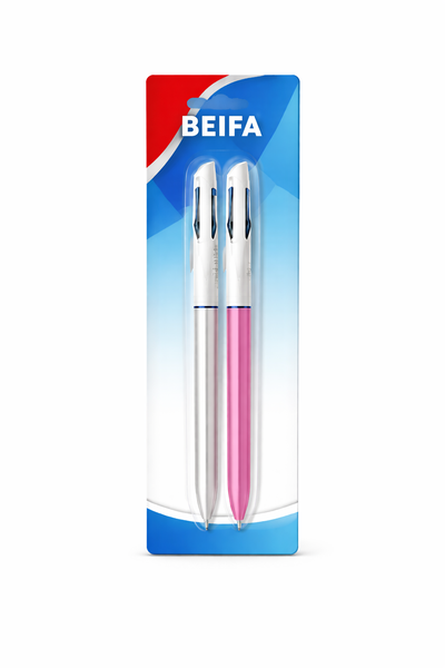 4-in-1 Multi-Colour Semi-Gel Pen - Green,Red,Black,Blue Ink -5 x 2 Packs