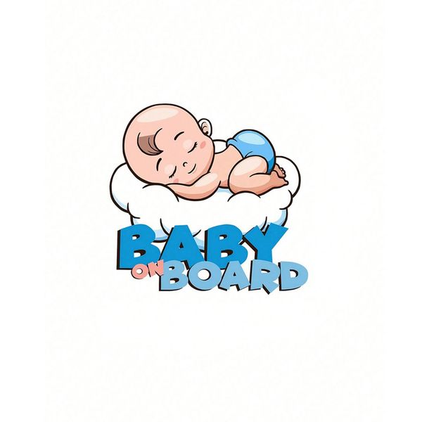 Car Warning Sticker Cartoon Sleeping Baby on Board Car Sticker