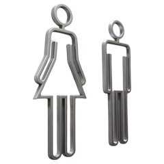 Acrylic Male and Female Bathroom Sign Set