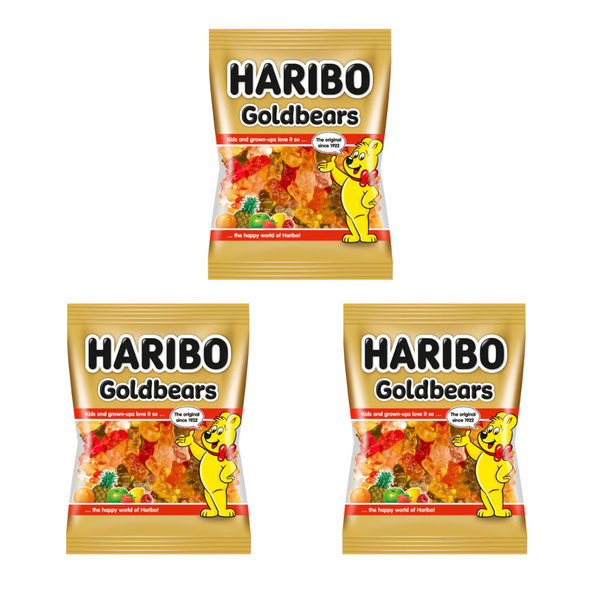 Haribo Goldbears 80g x 3 Pack Bundle - Classic Fruit Flavours
