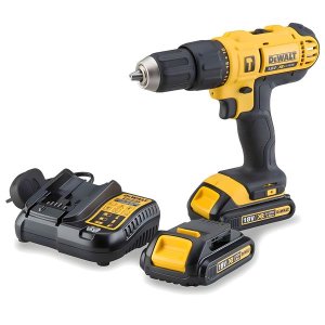 DEWALT 18V XR Cordless Hammer Drill + 2 Batteries with Adjustable Torque