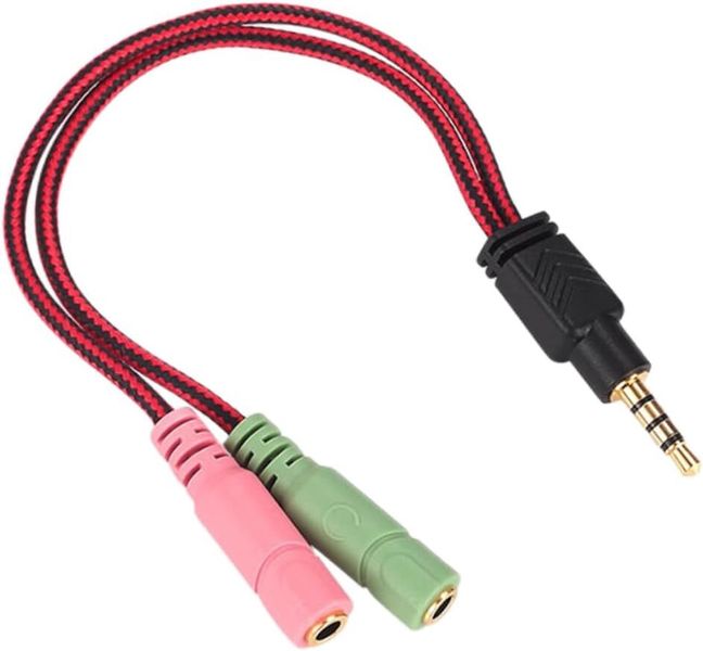 Headset Splitter Cable Adapter for Pc Gaming Mic and Headphone Splitter