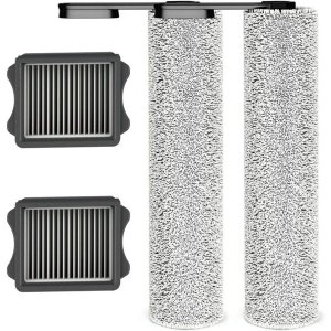 Tineco FLOOR ONE S5/iFLOOR 5 2x Replacement HEPA Filters, 2x Brush Rollers