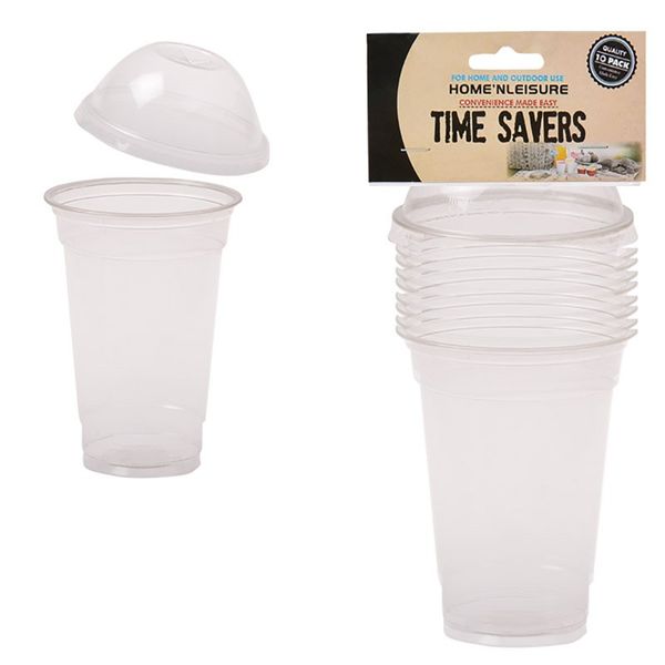 Bulk Pack x 5 Dome Picnic Cups - 300ml Clear 10 Pieces Per Pack