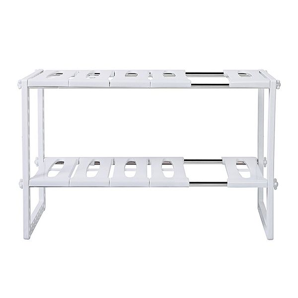2 Tiers Adjustable Under Sink Shelf Rack
