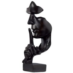 Ornament Statue Sculpture Silence Is Gold Statues Home Decor Nordic