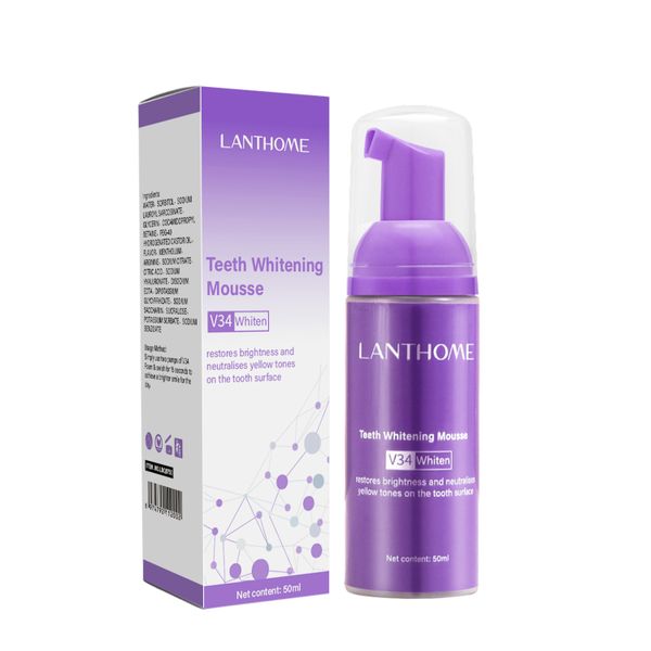 V34 Teeth Whitening Mousse - Removes Stains, Freshens Breath &amp; Brightens