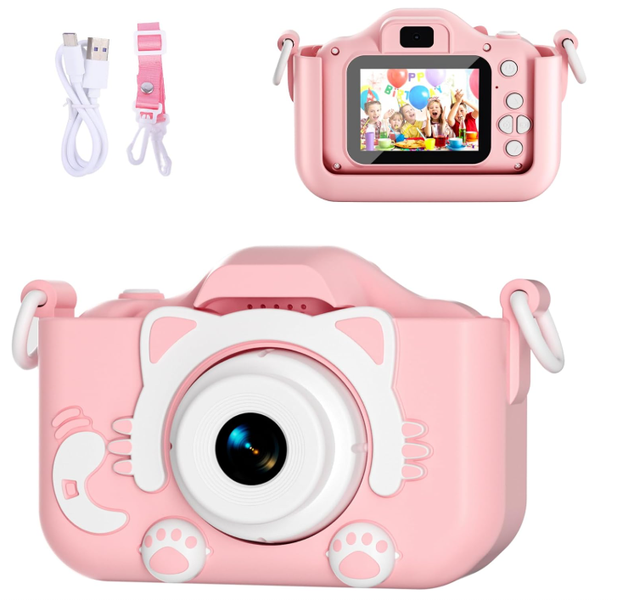 Cartoon Kids Dual-Lens Camera Fun Video Game Music HD Toy Gift