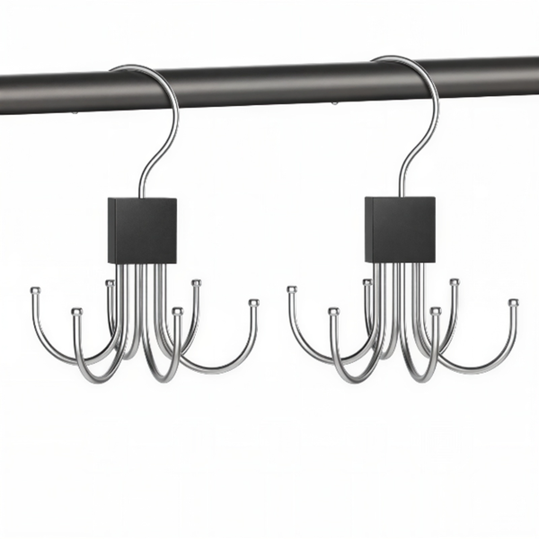Belt Hanger, 2-Piece Closet Organizer, 360 Rotating, Holds Up to 48 Belts
