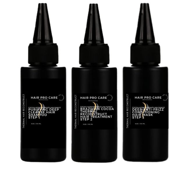 Hair Pro Care Brazilian Cocoa Reconstruct Hair Treatment (Trio 100ml Kit)