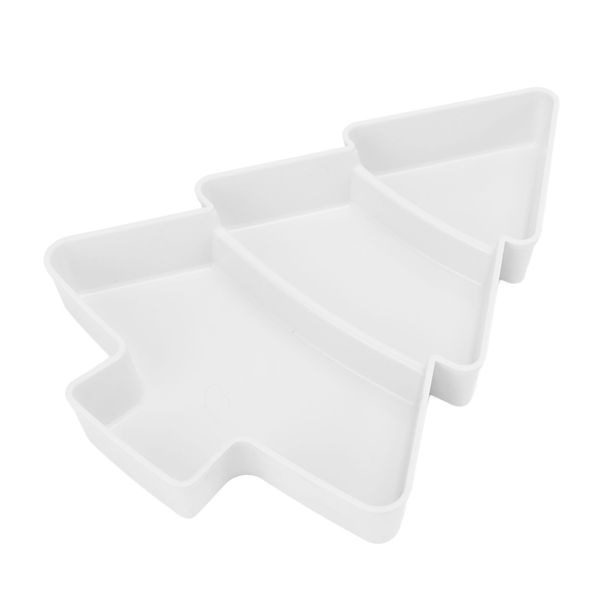 Snack Tray 3 Compartments Christmas Tree Shape Lightweight Wear Resistant