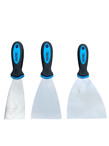 Fixtec 3 Piece Industrial Putty Knife Set Stainless Steel