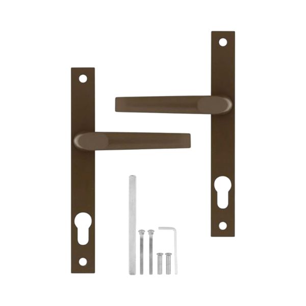 Bronze Slimline Spring Loaded Door Handle Set - With Screws Included