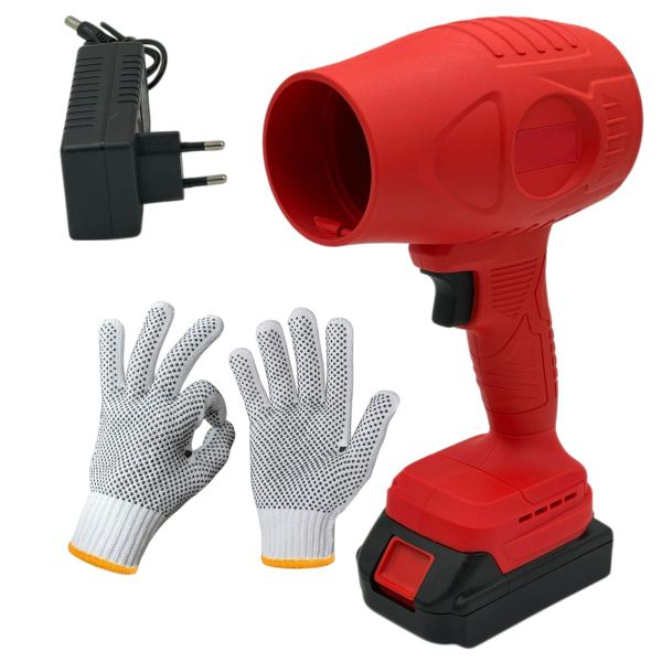 21V Cordless Turbo Air Blower 38000RPM With Battery &amp; Gloves
