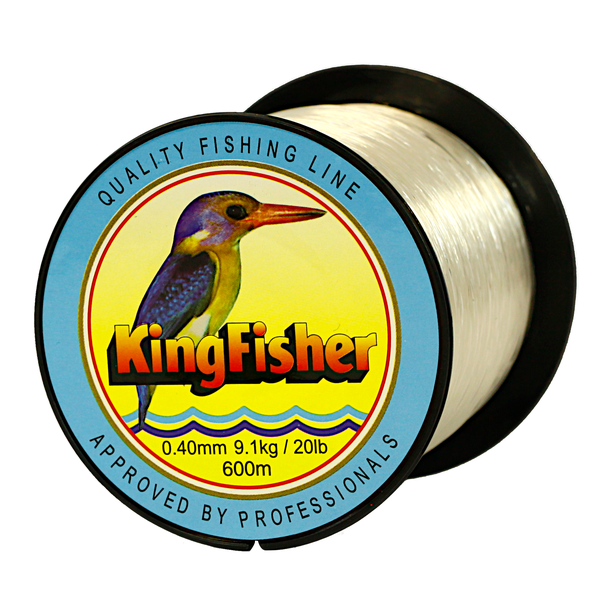 Kingfisher Nylon Fishing Line, Colour White, 9.1KG .40MM, 600M Spool