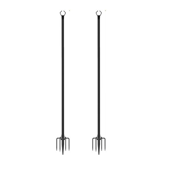 2Piece String Light Poles 3M Light Pole Metal Stand Deck for Outside Lights