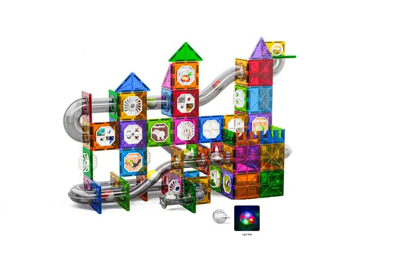 HEMCO Light Ball Magnetic Tiles Blocks Construction Pipe Set 168 Piece S-C008