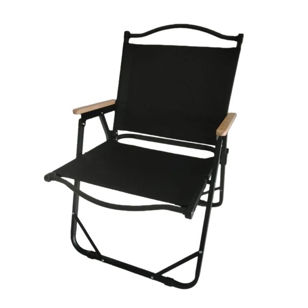 Black Camping Chair Kermit Chair, Foldable Portable Armrests Chair, L-Size