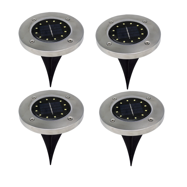 4Pcs Solar Powered LED Outdoor Light