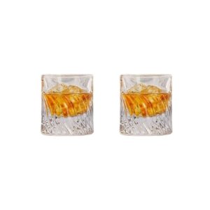 2 Set Transparent Whiskey Glasses 0.2 L