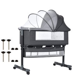Foldable Newborn Baby Portable Bassinet Baby Cot Bed/Crib-92x68x85cm-Grey