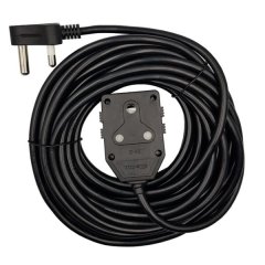 10m Black 10A Extension Electrical Lead / Cable: Double Coupler