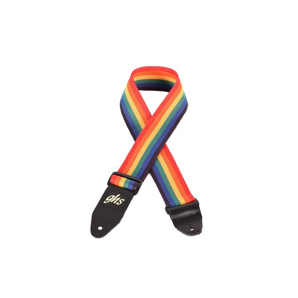 GHS Webbed Nylon Guitar Strap - Rainbow
