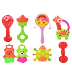 Baby Rattle Set - Sensory STEM Toy Set for Infants - Rattles &amp; Chew Toys