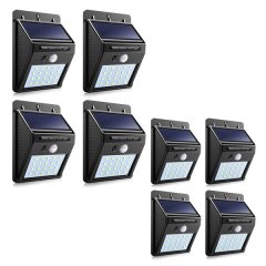 Set of 8 PIP Motion + CDS Night Sensor Solar LED Wall Light