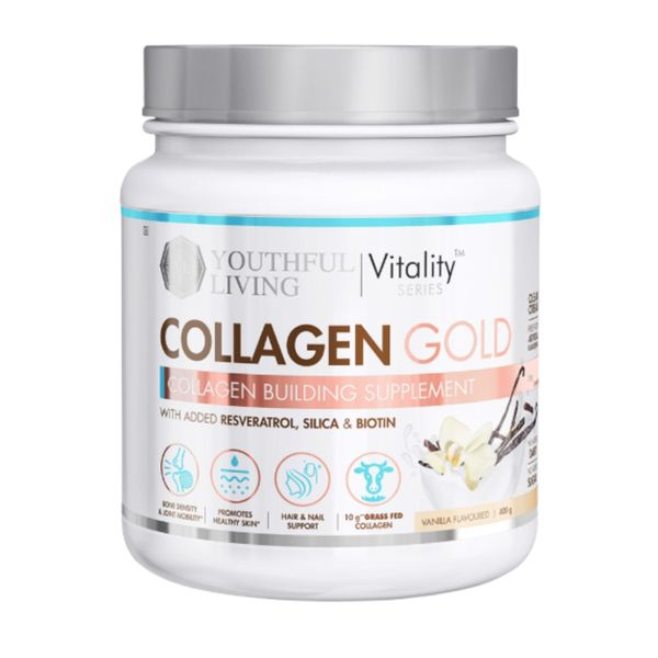 Collagen Gold Powder - Hair, Skin, Joints, Biotin, Vanilla | YL