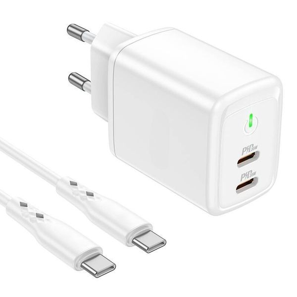 35W Dual Port Fast Charger Set - PD + QC3.0 PPS, Type-C to Type-C Cable BN9