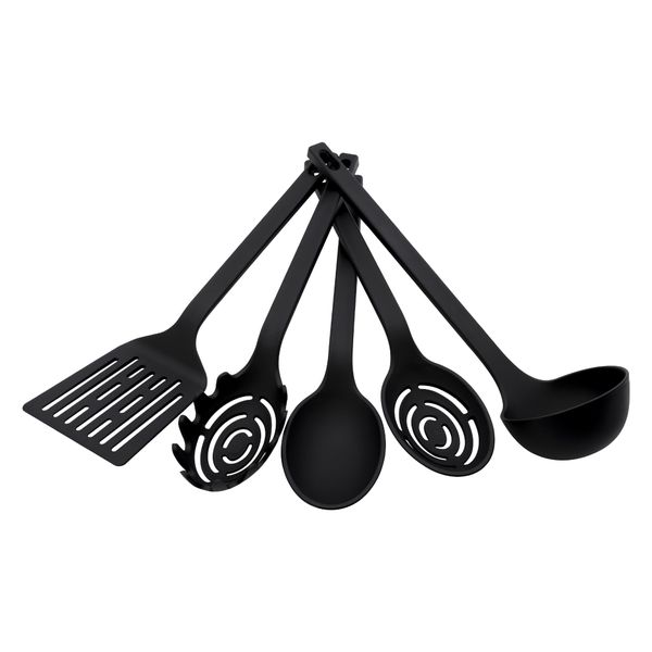 Regent Premium Kitchen Tools Black Nylon 5 Piece Set
