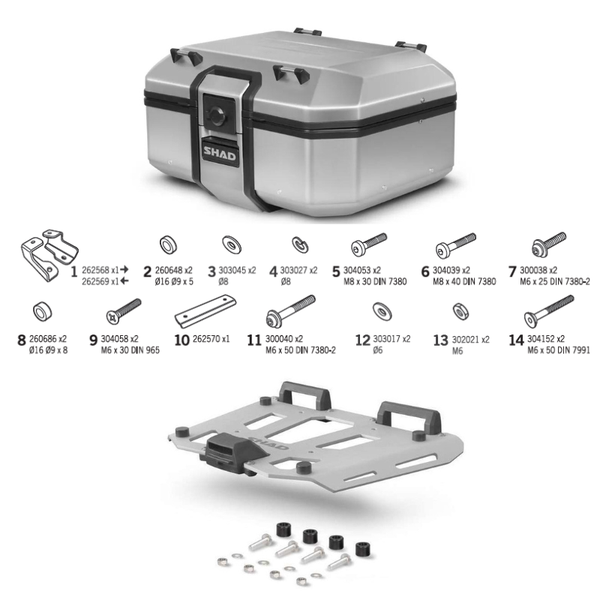 SHAD TR37 Top Box &amp; Mounting Kit for a BMW R1250GS Adventure (2019-2024)