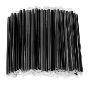 Plastic Straws 12mm Thick - 100pack - Multicolour/Black