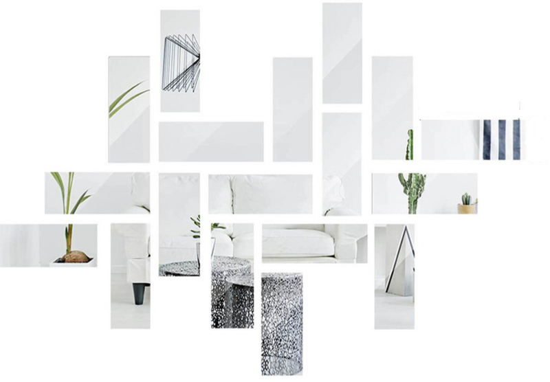 Reflect Your Style: 18-Piece Mirror Wall Stickers Set