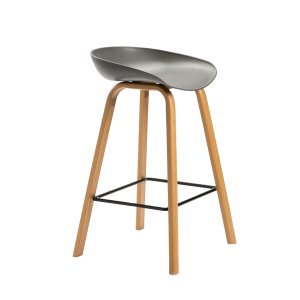 Vee Metal Legs, Polypropylene Luxury Kitchen Stool - Dark Grey