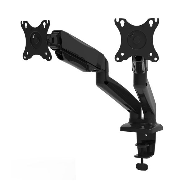 Port Dual Monitor Desk Mount Display Arm - Adjustable Black