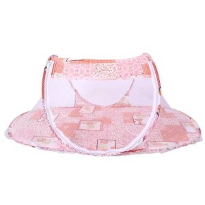 Portable Baby Travel Bed Crib Mosquito Mesh Net - Blue with Bears