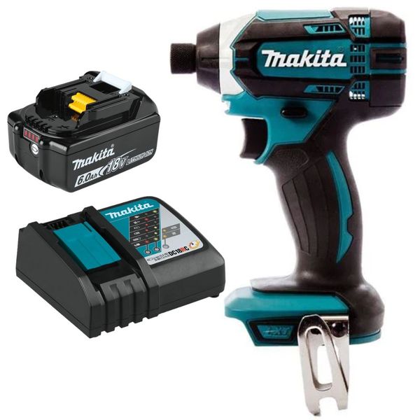 Makita - Cordless Impact Driver with 6.0Ah Battery &amp; Charger
