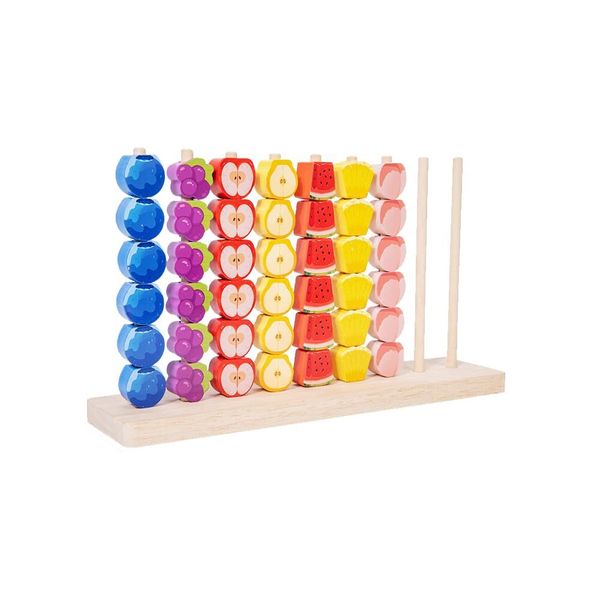 Wooden Fruit Sort Stacking Toys for Toddlers Montessori Logic Puzzle Game