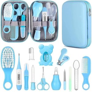 Baby Grooming Kit, Infant Safety Care Set with Hair Brush Comb Nail Clipper