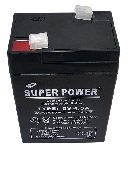 Super Power 6V 4.5Ah Solar Battery -Rechargeable