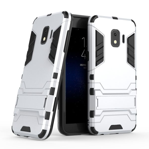 2-in-1 Hybrid Dual Shockproof Stand Case for Samsung A7 2018 - Silver